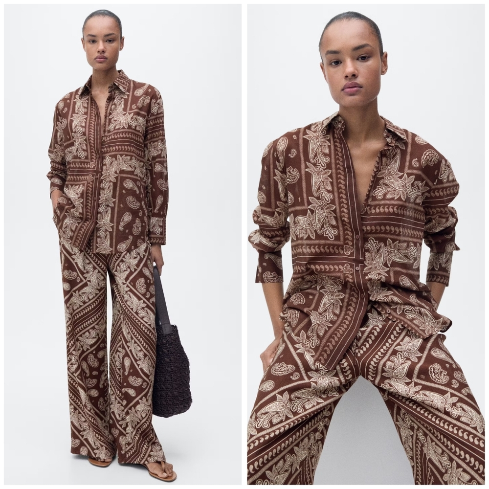 🔥Last 1🔥MANGO Paisley Co-ord Set